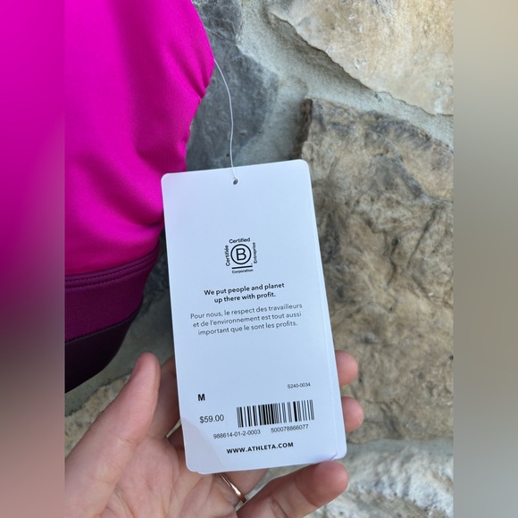 Athleta Coastline Bikini Top Sz D-DD Pink Purple Support Adjustable Padded Beach - Picture 4 of 4